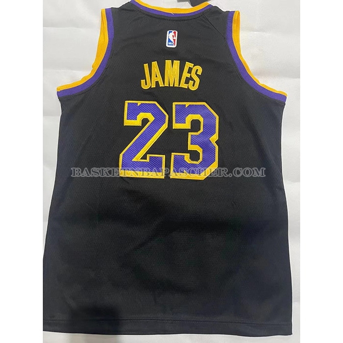 Maillot Enfant Los Angeles Lakers LeBron James NO 23 Earned 2021-22 Noir